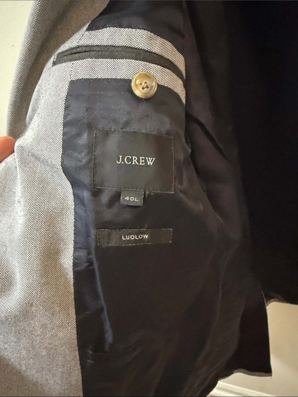 Men’s J. Crew Heather Gray Two-Button Sport Coat Size 40L